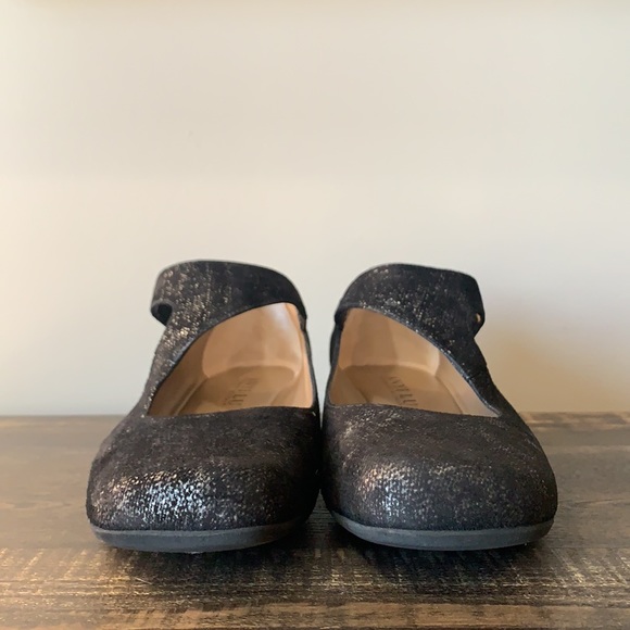 ANYI LU Suede Wedge Shoes Black And Silver - Picture 7 of 14